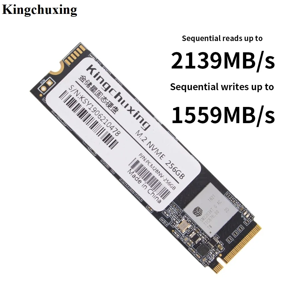 Kingchuxing Ssd M2 SSD NVMe 256 ГБ 512 1 ТБ M.2 2280 PCIe 3 0x4 Внутренний твердотельный накопитель для