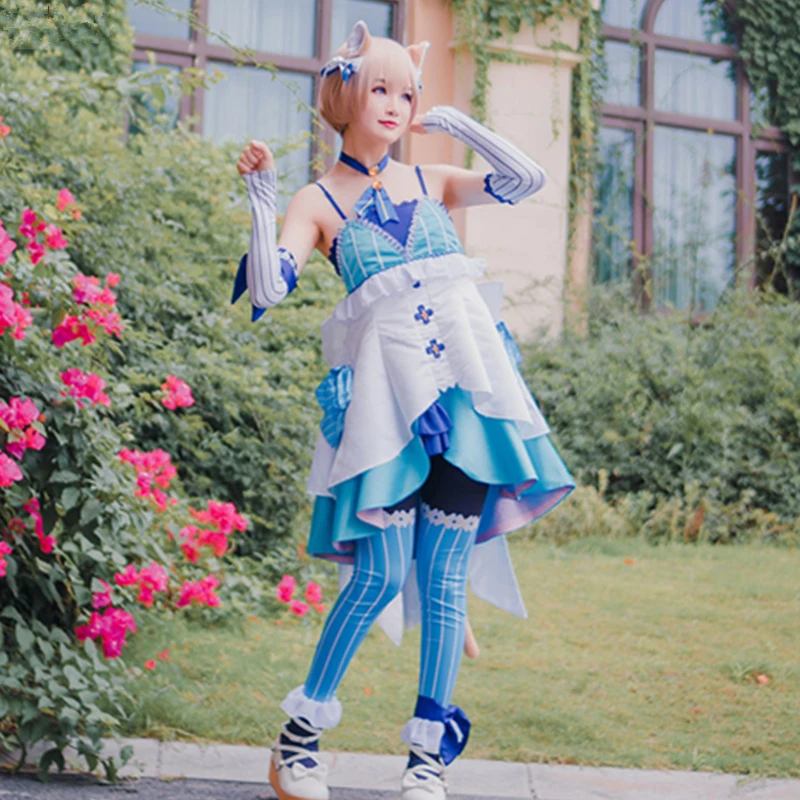 Полный комплект женского платья Re Zero костюм Феликс Аргайл Cosplay кошачьи ушки Tails Re: