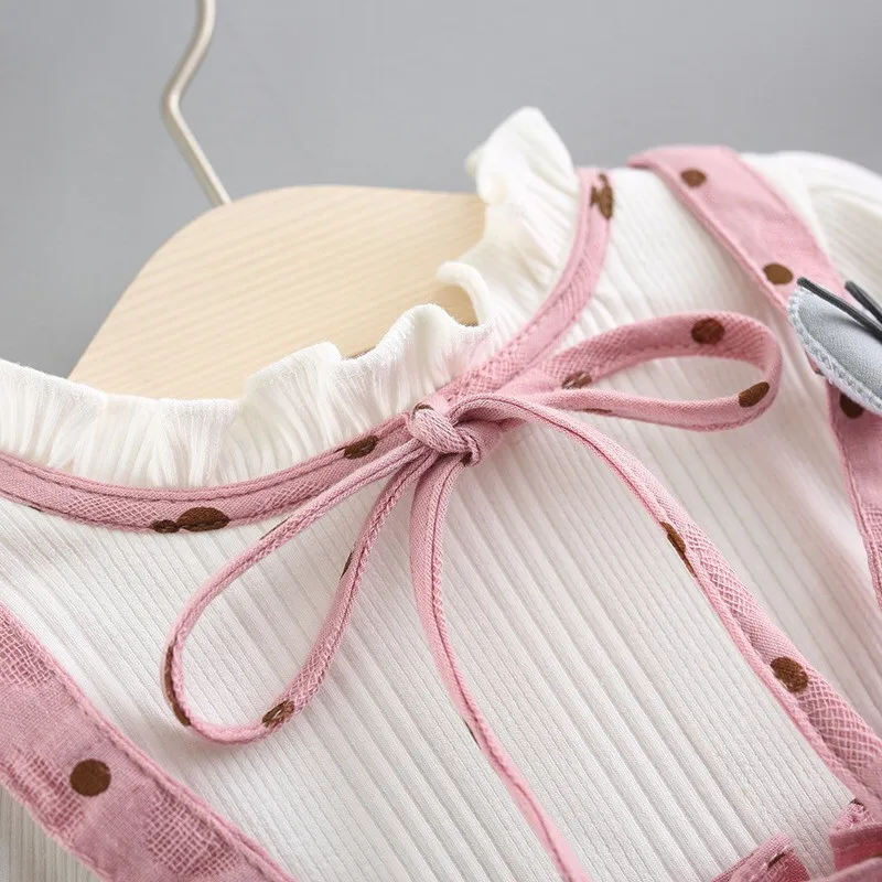 Детское хлопковое платье с бантом и повязками на голову|Платья| |