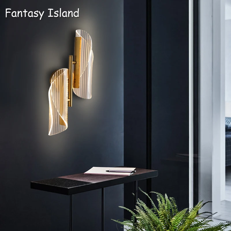 

Luxury Double Heads LED Wall Lamp Indoor Lighting Bedside Gold Sconce Bedroom Art Balcony Living Room Deco Lighting Fixture