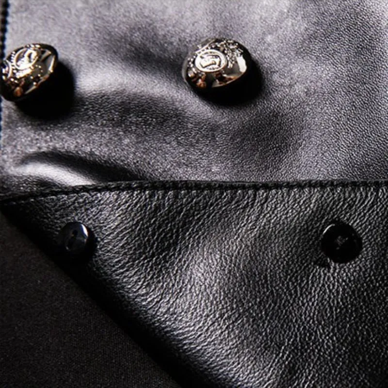 High Quality Woman Skirts Natural Leather Female Waist Fashion Double Breasted A Line Slim Fit Saia Feminina | Женская одежда