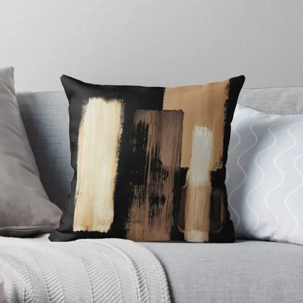 

Black Brown Printing Throw Pillow Cover Square Bedroom Fashion Decorative Soft Comfort Bed Hotel Home Pillows not include