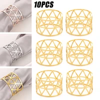 10pcs party decor napkin buckle metal hollow napkin rings for wedding home dinner table decoration