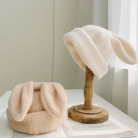 winter rabbit ears beanies hats for women winter warm skullies knitted hats girls cute long rabbit ear caps