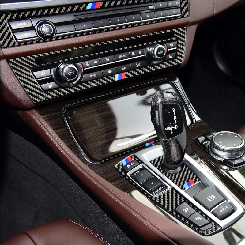 

Carbon Fiber For BMW 5 Series F10 F18 2011-17 Car Inner Gearshift Air Conditioning CD Panel Door Armrest Cover Trim Car Sticker