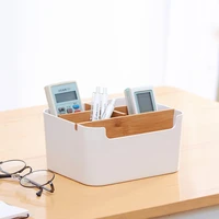 kitchen tissue organizer bamboo controller storage box 5 lattice storage container for cable drinking toll household case holder