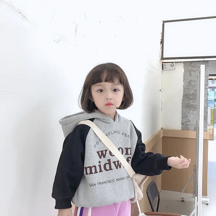 

Свитер с буквенным принтом для маленьких мальчиков Одежда для детей Новинка 2019 года; плотный бархатный свитер для девочек детские пуловеры;...