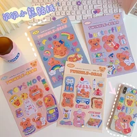 korean ins cartoon sweet bear cute stickers stationery paster mobile phone water cup notebook creative diy decorative sticker