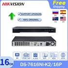 Hikvision NVR POE оригинальный 16CH 8CH 4CH 8MP NVR DS-7616NI-K216P видеорегистратор 4K система видеонаблюдения двухстороннее аудио H.265