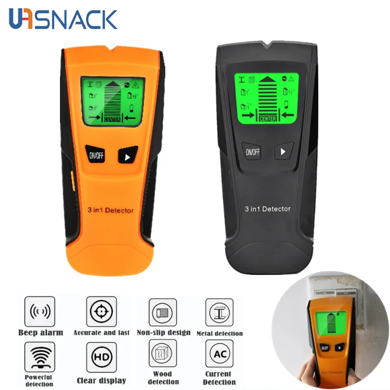 

3 In 1 Wall Detector Metal Detector Find Metal Wood Studs AC Voltage Live Wire Detect Wall Scanner Electric Box Finder Gadgets