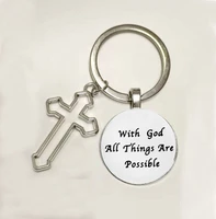 alloy keychain keychain religious key pendant with god all things are possible keychain pendant tag