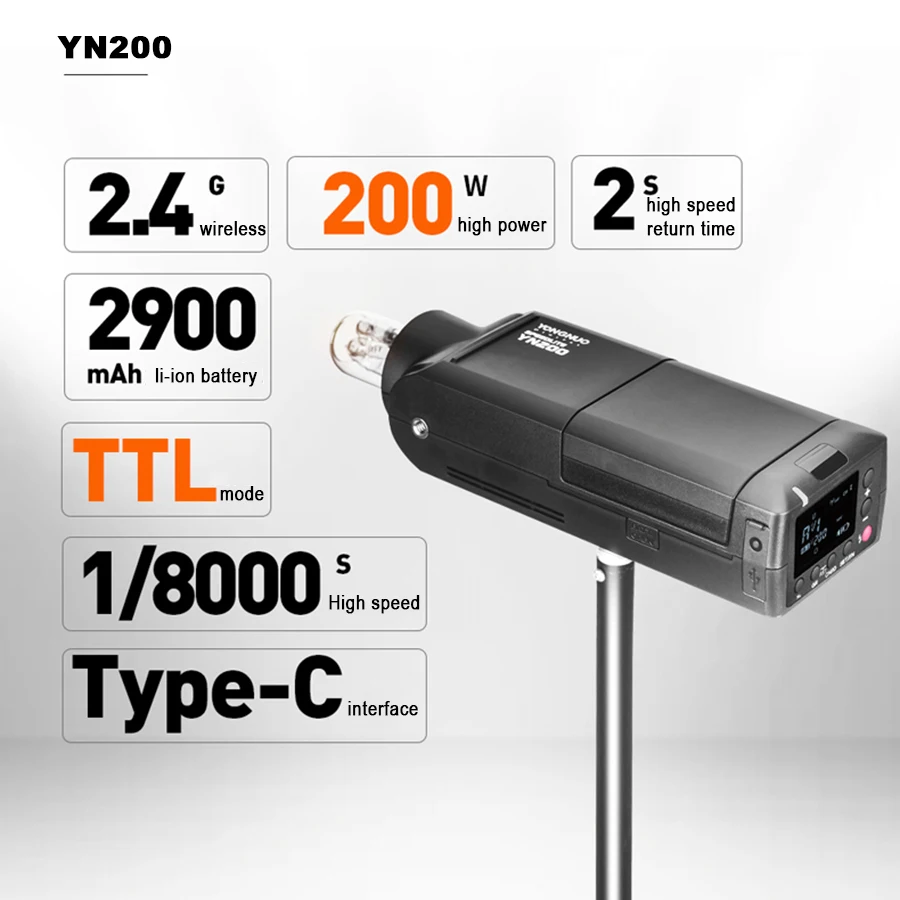 Портативная наружная вспышка YONGNUO YN200 200 Вт Беспроводная Карманная Вспышка TTL HSS 2 4G