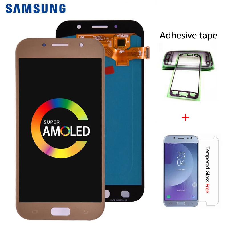 Супер Amoled для Samsung Galaxy A7 A720 A720F ЖК-дисплей кодирующий преобразователь сенсорного экрана в сборе lcd для Galaxy A7 Duos lcd