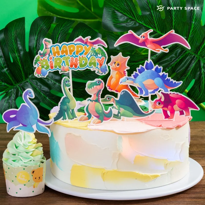 

【New Design】Dinosaur Theme Birthday Cake Topper for Kids Party Cake Decoration for Boys