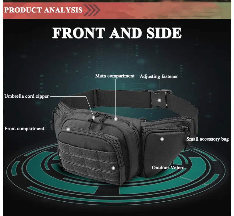 

NANCY TINO Outdoor Tactical Waist Bag Holster Chest Military Combat Camping Sport Hunting Athletic Shoulder Sling Holster Bag
