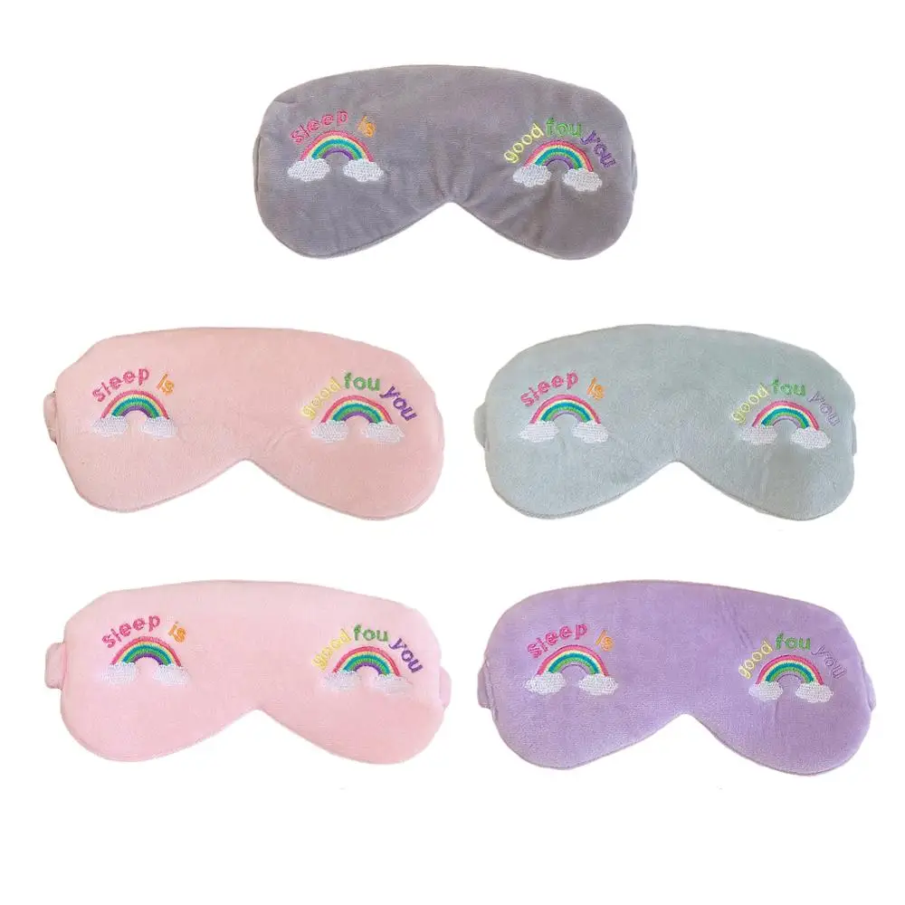 1 шт. мультяшная маска для сна плюшевые тени глаз новая Радужная подходит