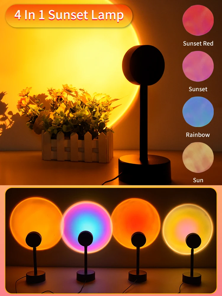 USB Sunset Projection Night Lights Sun Desk Lamp For Bedroom Bar Coffee Store Wall Decoration Lighting Walls |