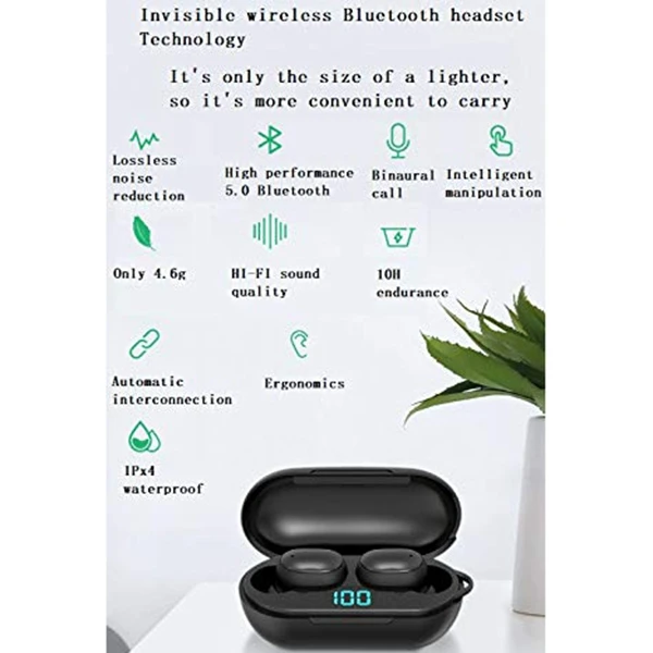 H6 bluetooth гарнитура беспроводная спортивные TWS5.0 мини наушники с отсеком для