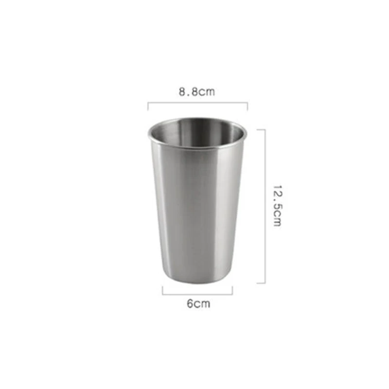 

350ml/500ml Stainless Steel Beer Cup Cold Water Drinks Cup Mug Drinking Coffee Handcup Travel Household Office Use Gargle Cup