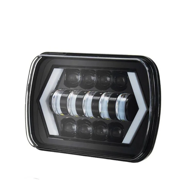 Светодиодные фары 55 Вт 7x6 дюймов 5x7 2 шт. гало DRL для 86 95 Jeep Wrangler YJ 84 01 Cherokee XJ Angel Eyes H4