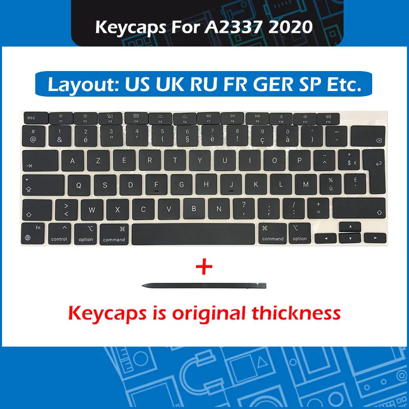 

Original New Laptop A2337 Keys Keycaps AZERTY For Macbook Air Retina 13" M1 A2337 Keyboard Repair Late 2020 EMC 3598