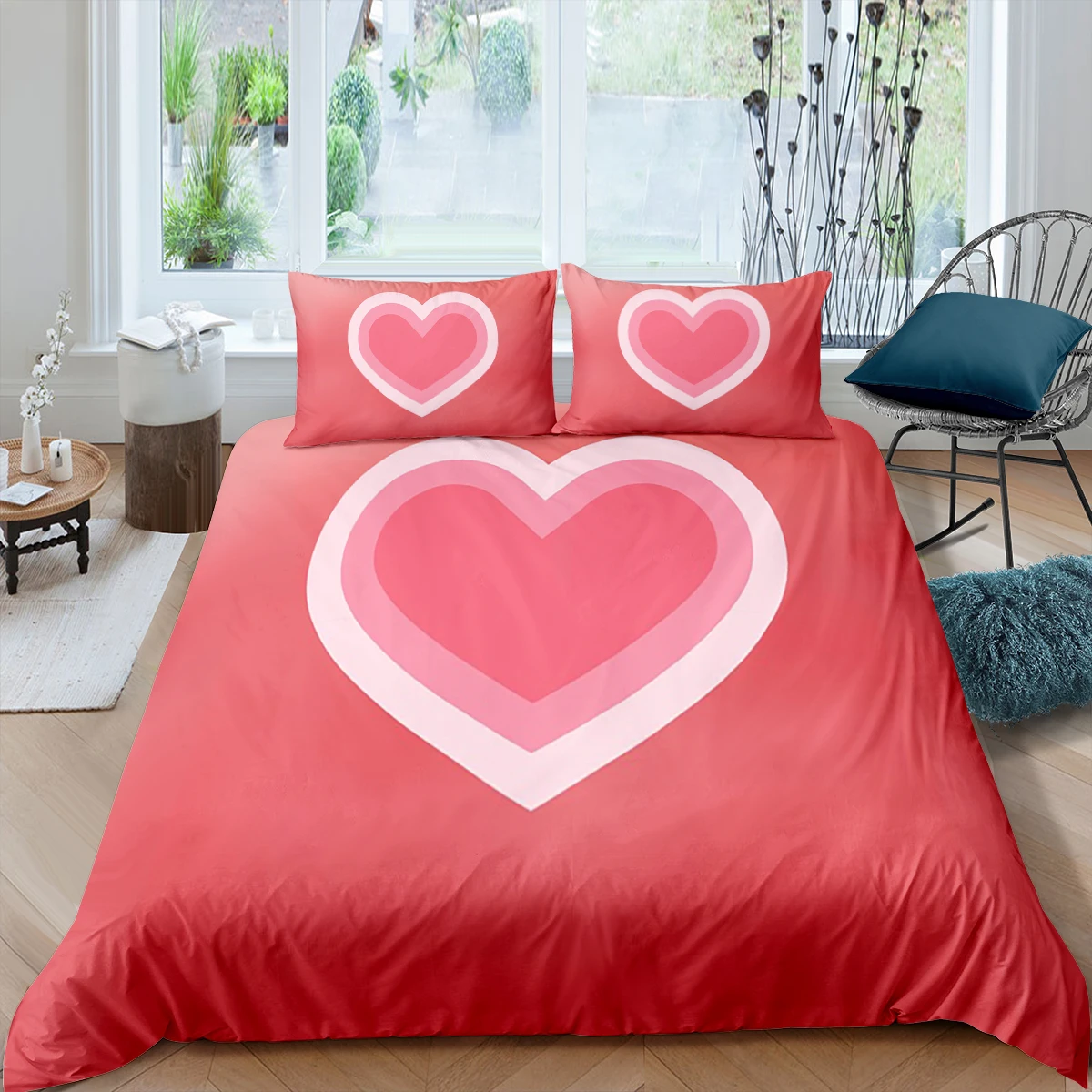 

Lover Heart Duvet Cover 3D Bedding Set Superfine Fiber Home Textile 3D Bedclothes Pillowcase Double Bed King Full Size135x200