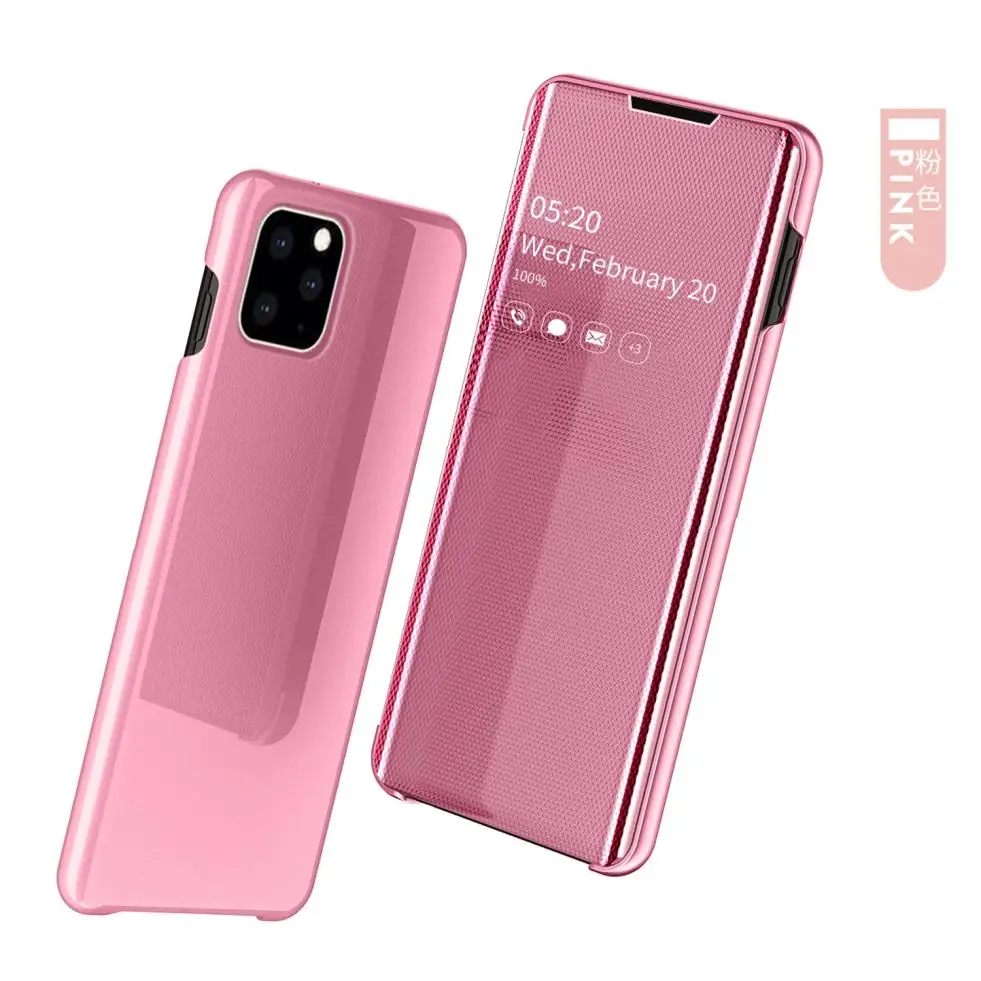 pink Для Apple iPhone XR X XS Max 8 7 6s 6 Plus зеркальный Флип Тонкий Модный умный чехол для мобильного телефона защитный чехол - Цвет: pink