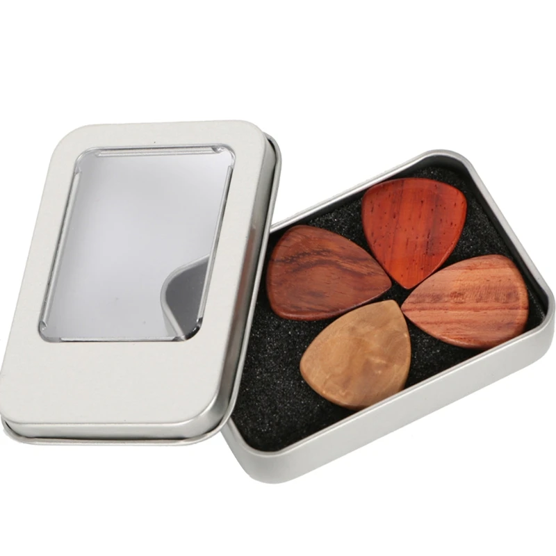 

2021 New 4 pcs New Picks Acoustic Plectrum Celluloid Smooth Wood Guitar Picks Electric Guitar Pick Accessories