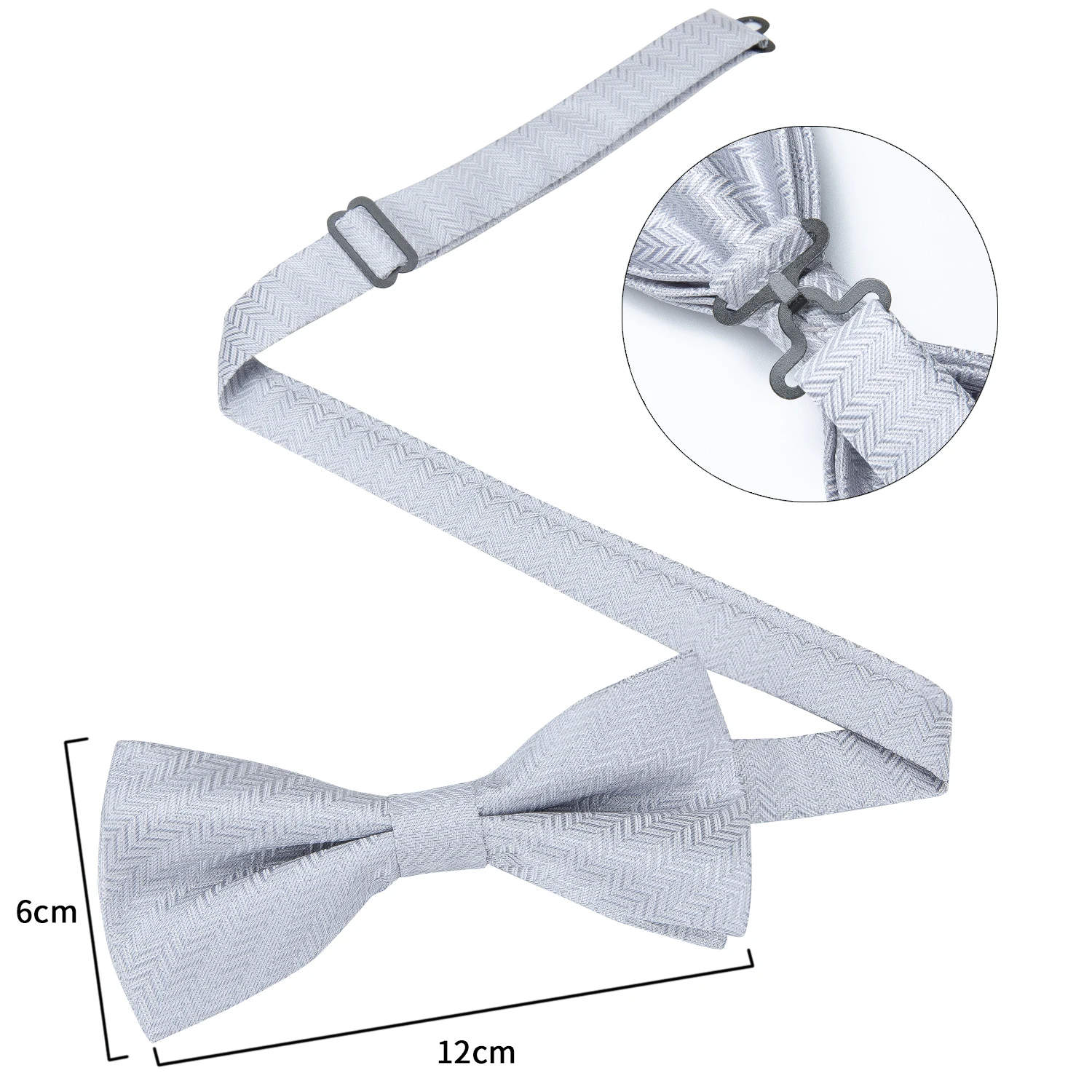 Серебряный однотонный Шелковый самодельный галстук бабочка для мужчин