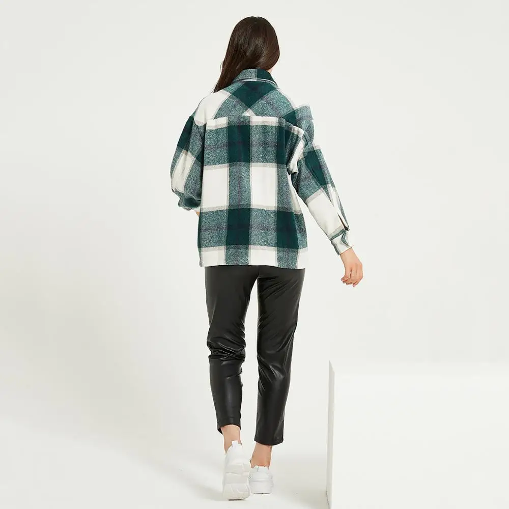 Wixra Women's Plaid Coat Jacket Loose High Quality Warm Overcoat Streetwear Fashion Casual Coats 2020 Autumn New | Женская одежда
