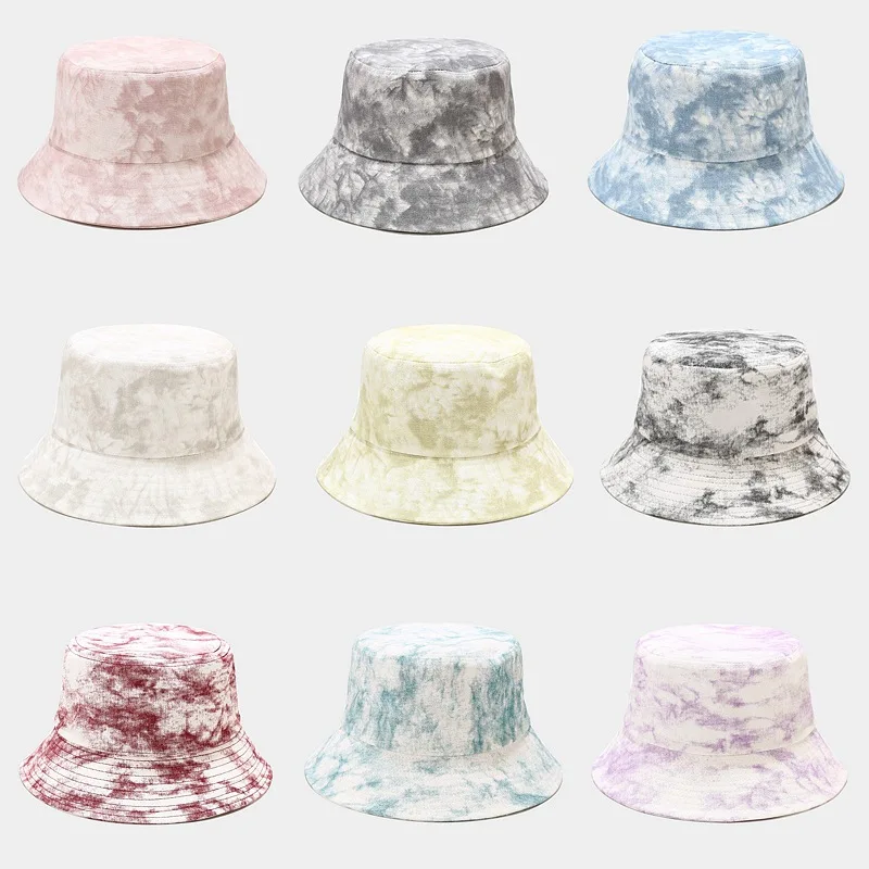 

2021 New Tie-dye Fisherman Hat Men Gradient Color Bucket Hat Women Outdoor Hiking Hat Sun Protection Hat Unisex Panama Bob Cap