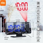 Светодиодные цифровые часы Xiaomi, электронные настольные часы, будильник, USB, FM-радио, проектор времени, будильник, настенные часы, домашний декор, гостиная