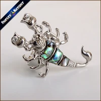 natural abalone shell opening scorpion rings adjustable for men women statement party trendy luxury jewelry new ly930