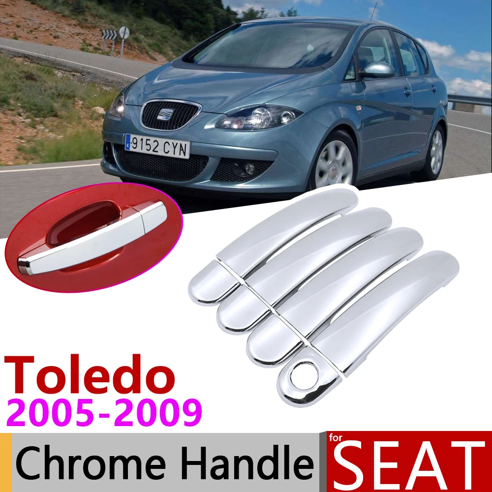 

for Seat Toledo MK3 2005~2009 Luxurious Chrome Exterior Door Handle Cover Car Accessories Stickers Trim Set 2006 2007 2008
