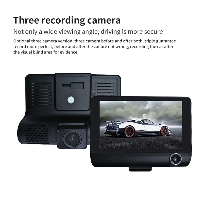 TIOODRE 4 ''HD 1080P 3 объектив Автомобильный видеорегистратор заднего вида камера 24 H