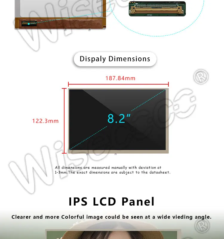 Wisecoco 8,2 дюймов ips 1280*800 планшет ЖК-экран BP082WX1-100 драйвер платы HDMI lvds 40 контактов