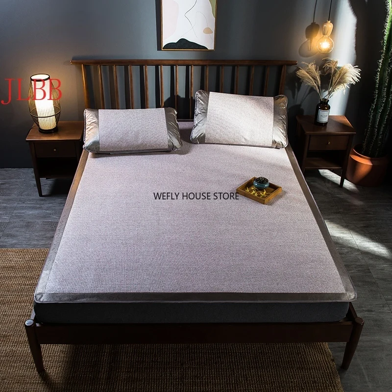 Летний крутой коврик из ротанга однотонный комплект простыней зеленый покрывало