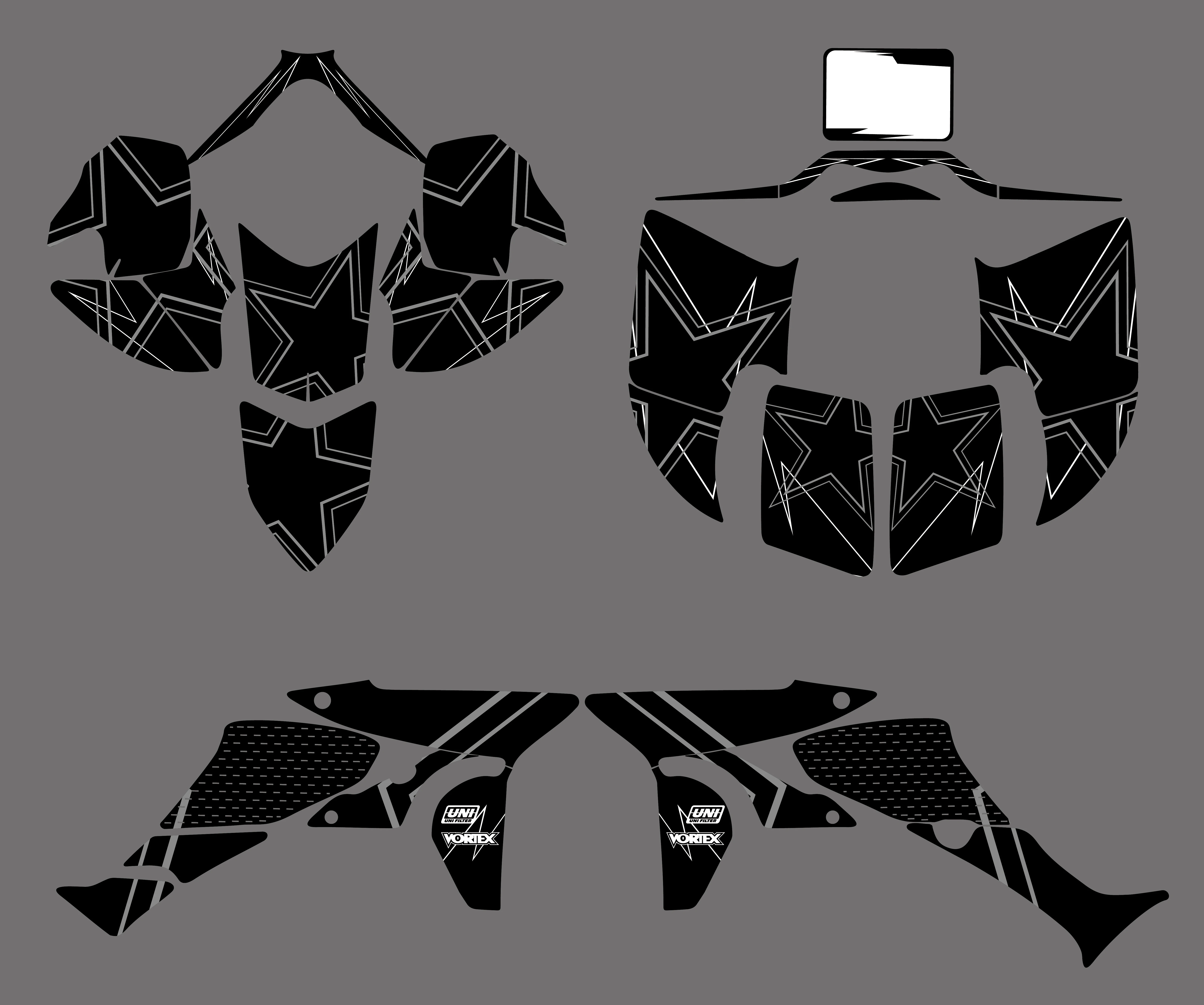 0347 Черные новые стильные наклейки графические наборы подходят для Honda TRX450R TRX 450R