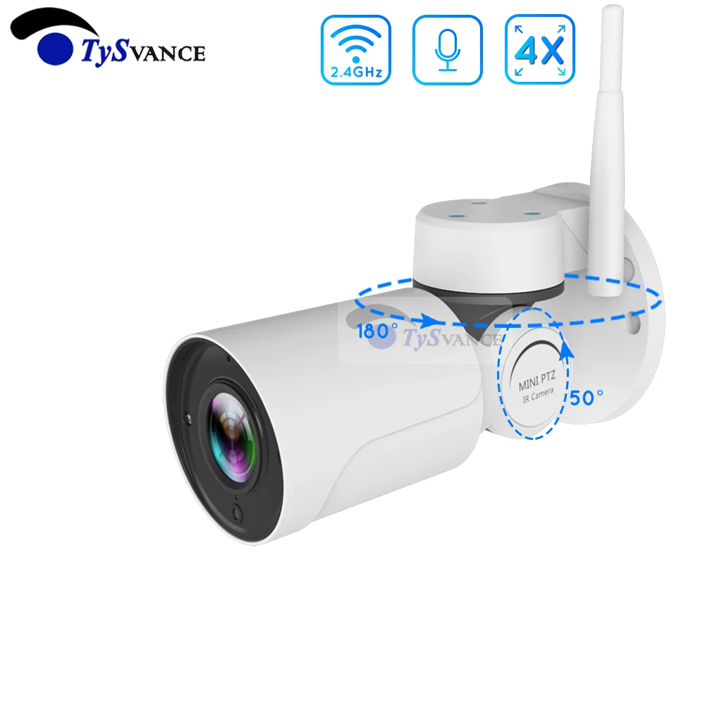 Мини 1080P IP PTZ пуля камера Full HD 4X оптический зум IP66 водонепроницаемый ИК Аудио безопасности открытый wifi PTZ P2P наблюдения