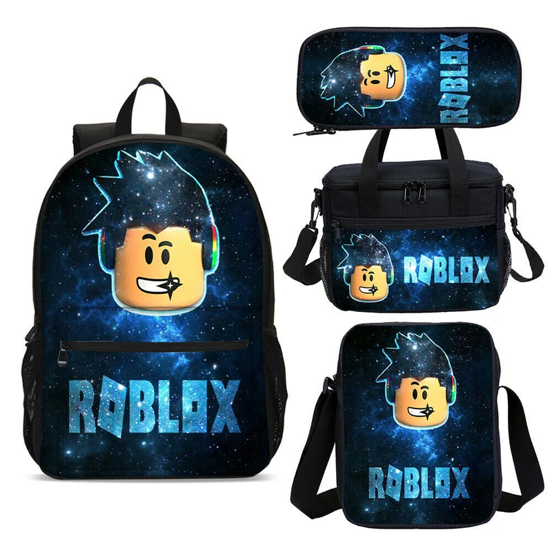 4 шт./компл., школьные сумки с мультяшным принтом, модный рюкзак для игр, нейлоновый водонепроницаемый рюкзак для подростков