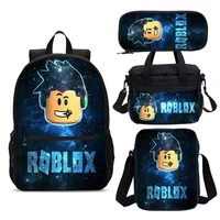 4pcsset cartoon printed school bags fashion game backpack teenagers nylon waterpoof bookbag mochila casual backpack