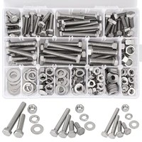 240pcs hex bolts and nuts and washer assortment kit stainless steel sae machine screws set 38 14 516 hex head cap screws