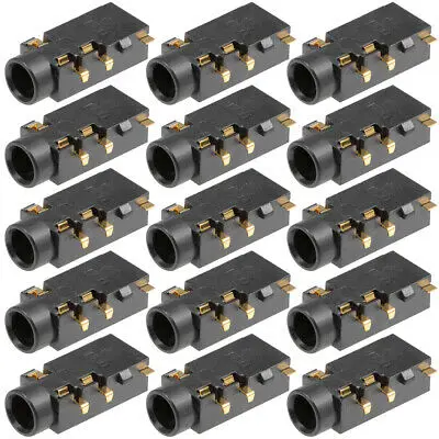 

PCB Mount 3.5mm 5 Pin Socket Headphone Stereo Video Connector PJ327 Black 15Pcs