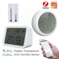 tuya smart life zigbee temperature and humidity sensor lcd luminous intensity sensor detector app monitor support alexa google