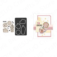 dessert clear stamps and metal cutting dies for diy decoration delicious craft making word greeting card scrapbooking new 2021