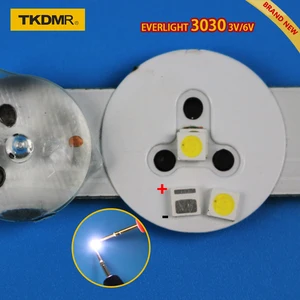 100 шт., светодиодная подсветка для телевизоров, 1,2 Вт, 3030, 3 в, 6 в, комплект для ремонта ЖК-телевизоров, холодный белый