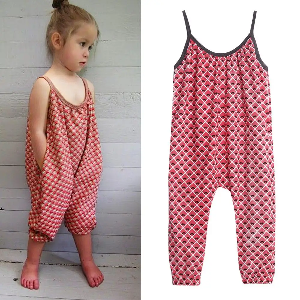 

Fashion Girl Summer Kids Clothing Sets Cotton Sleeveless Polka Dot Strap Cool Girls Jumpsuit Clothes Sets Outfits Children Suits