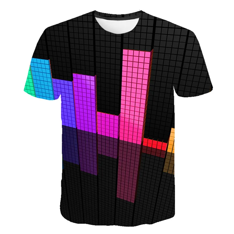 

2020 Summer New High Quality 3D lllusion picture T-shirts Men Summer Black Series Print Casual 3D T Shirt Tops Tee Plus Size