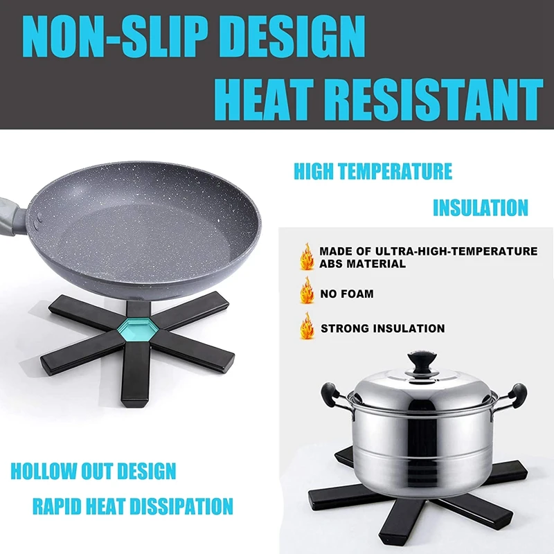 

Folding Trivet Mat,Pot Holder,Non-Slip Hot Pads for Table/Countertop, Expandable Kitchen Trivet,Heat Resistant Pad,5 Pcs