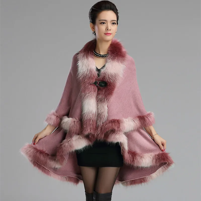 Новинка осенне-зимние накидки пончо женское модное длинное пальто с воротником